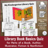 Screenshots of cover and 4 pages of quiz booklet. Lesson Plan, Blank Templates, & Full Color text on side with printable and editable icons.