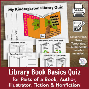 Screenshots of cover and 4 pages of quiz booklet. Lesson Plan, Blank Templates, & Full Color text on side with printable and editable icons.