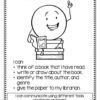 Book Reviews Library Center printable black and white sign. Cartoon drawing of smiley face sitting on stack of books, holding an open book.