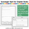 Scavenger Hunt for Chapter Books text box on top. Full and half page exit tickets so students can show what they've learned AND make plans for future reading text box with screenshots of each.