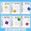 6 different fiction genres text below screenshots of printable for each.