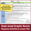 Read-aloud Graphic Novels Response Activities & Lesson Plan text below screenshot of 1st grade lesson plan.