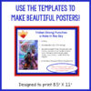 Screenshot of 1 genre booktalk sample with the caption Use the Templates to Make Beautiful Posters! Designed to print 8.5" x 11" text on bottom.