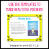 Screenshot of 1 genre booktalk sample with the caption Use the Templates to Make Beautiful Posters! Designed to print 8.5" x 11" text on bottom.