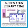 Screenshots of Let's Read and What Should We Do Now slides below Guides Your Library Time text box.