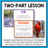 Screenshots of Fur and Feathers slides with Two-Part Lesson text above. Bottom text box reads Designed specifically for librarians on the Specials rotation! Each part takes about 25 minutes and can easily be reduced or split into two lessons.