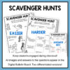 Easier & Harder printable scavenger hunts with text: Keep students engaged during checkout. All images and answers to the questions appear in the slides.
