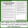 Screenshots of 2 pages of Top Ten Reasons Students Should Read More Whole Books and Fewer Passages and Packets. Footer reads Next, I explain why you should read more real books with your students (my Nerdy Book Club blog post).