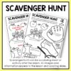 Screenshots of Scavenger Hunt printable and answer key. Footer text reads Scavenger Hunt can be a coloring sheet or activity after the lesson. All images and information appear in the lesson and scrolling slides.
