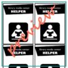 Screenshot of Library Media Center Helper Badge printables with Preview text over top.