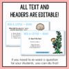Screenshots of both Big & Little $300 slides below All Text and Headers are Editable title text. Footer reads if you need to re-word a question for your students, you can do that.