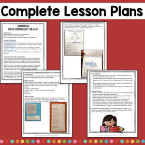 Complete Lesson Plans title. 4 overlapping screenshots of lesson plan pages.