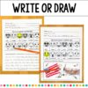 Write or Draw title text with photos of 2 examples of printable activity done by students.