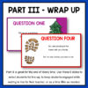 Question One and Question Four slides with text: Part 3 - Wrap Up.