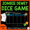 Zombie Dewey Dice Game with screenshots of printables and game board. Grades 5-8 What's in YOUR Dewey Tool Kit?