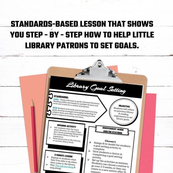 Clipboard with lesson plan on white wood background.