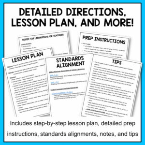 Detailed Directions, Lesson Plan, and More with screenshots of printables. Includes step-by-step lesson plan, detailed prep instructions, standard alignments, notes, and tips.