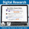 Digital Google Slides of student help sheets for writing a citation.