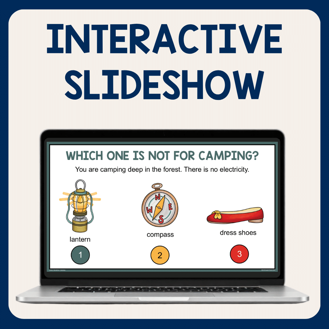 Which one is not for camping? slide with text: Interactive slideshow.