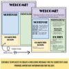 Blank template and filled in example for welcome sheet with text: Editable templates to create a welcome message for the substitute and provide important information for the day.