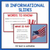 18 Informational Slides with screenshot of Words to Know and What is 9/11 Slides. All text is editable.