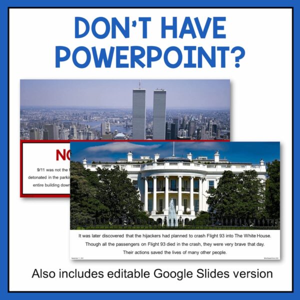 Don't Have Powerpoint? with screenshots of 2 slides. Also includes editable Google Slides version.