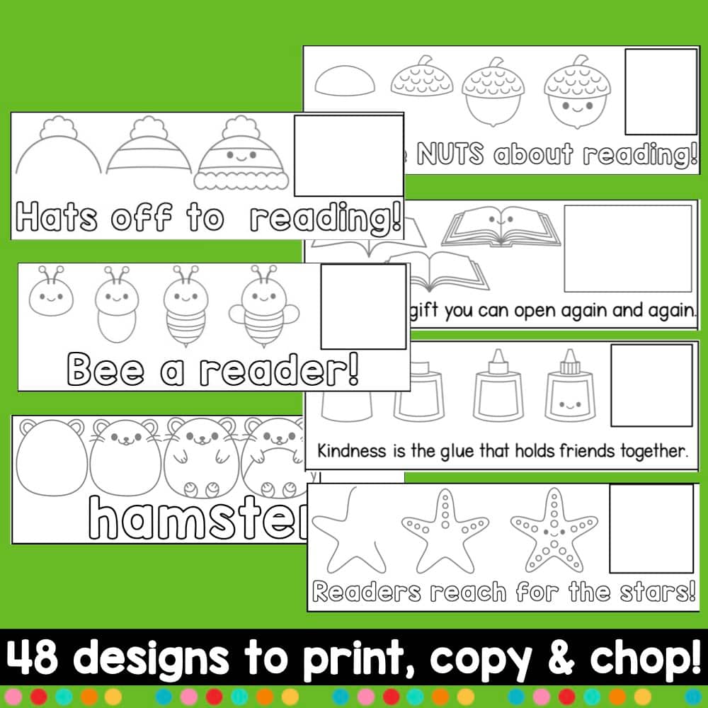 48 Directed Drawing Printable Bookmarks