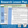 2 pages of lesson plan for 2nd through 8th grade research project or elementary research library center.