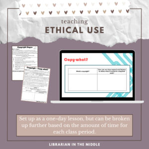 Copyright slide and 2 printable handouts with text, Teaching ethical use, and Set up as a one-day lesson, or break down further based on the amount of class period time.