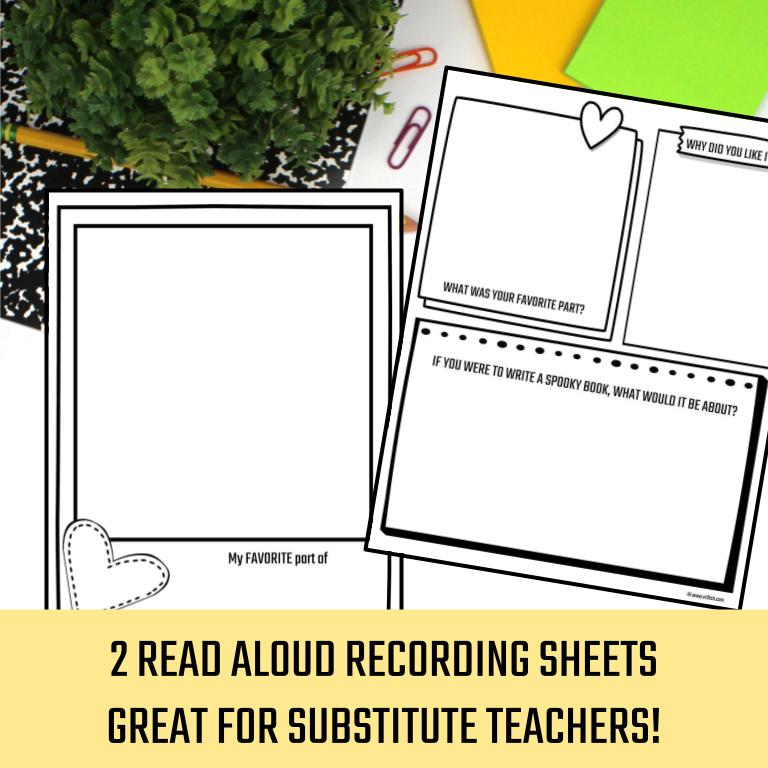 Read aloud response sheets for substitute teachers.