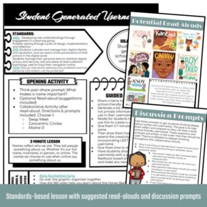 Lesson plan, suggested read-aloud book, and discussion prompts.