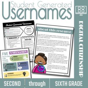 Lesson plan, poster, and teaching tips with text: Digital Citizenship, second through sixth grade.