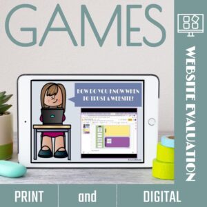 Digital activity on tablet screen with text: print and digital.