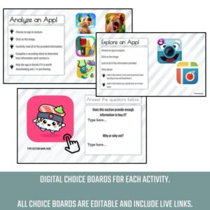 3 editable digital choice boards with links.
