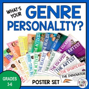 What's Your Genre Personality Poster Set for Grades 3-6 with photo of posters