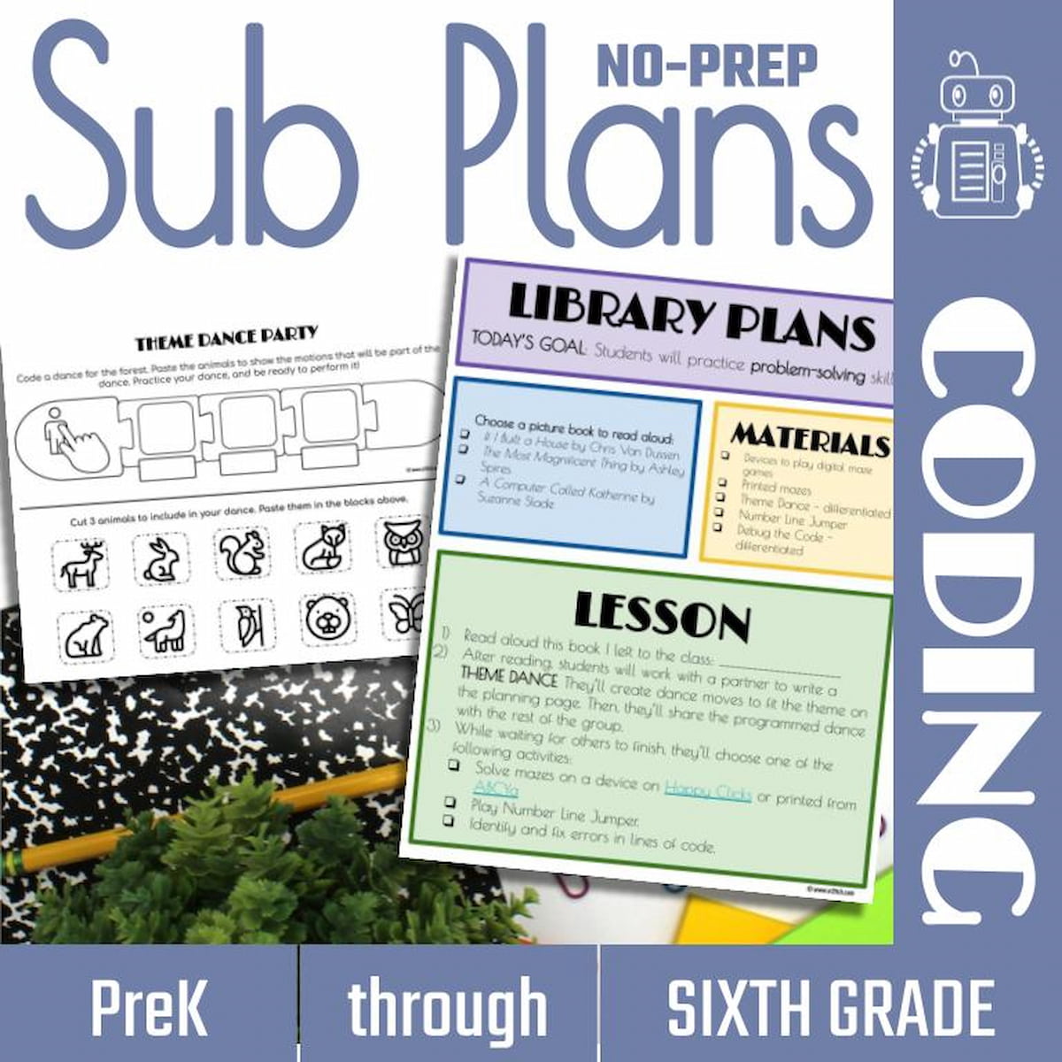 No Prep Elementary Coding Sub Plans | Librarians Teach