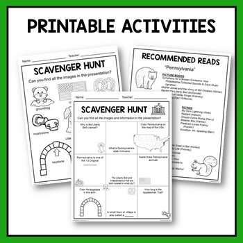 Printable scavenger hunts with easier and harder versions and answer key.