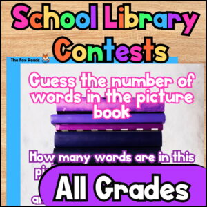 Guessing game for number of words in a picture book with text: All Grades.