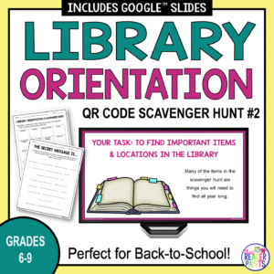 Directions slide with printable answer sheets and text: Grades 6-9; Perfect for Back-to-School!