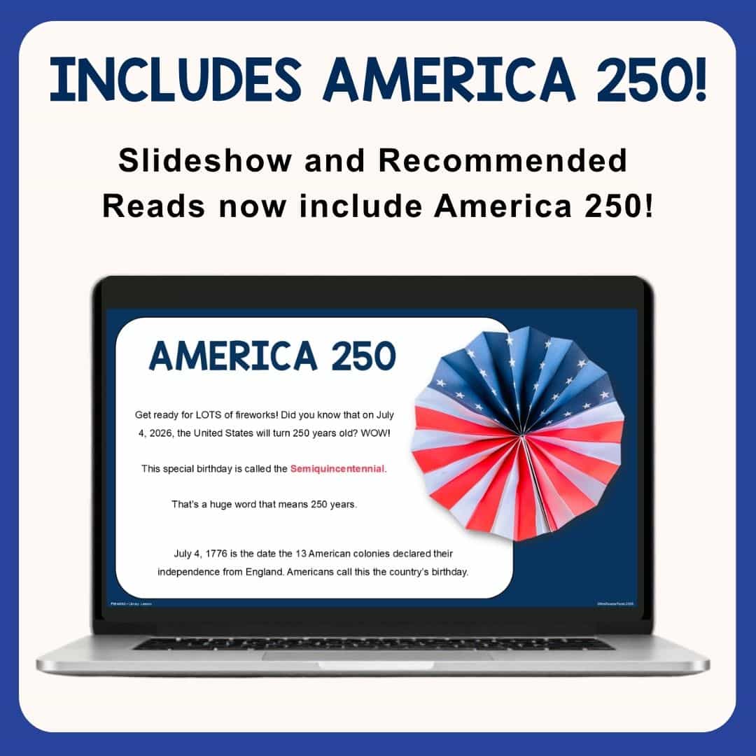 Includes America 250 slideshow and recommended reads.